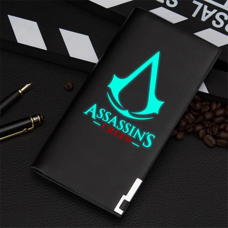Новое поступление, кошелек для игры Assassins, черная светящаяся Сумочка унисекс, подарок для подростков, Модный стильный мужской кошелек из искусственной кожи