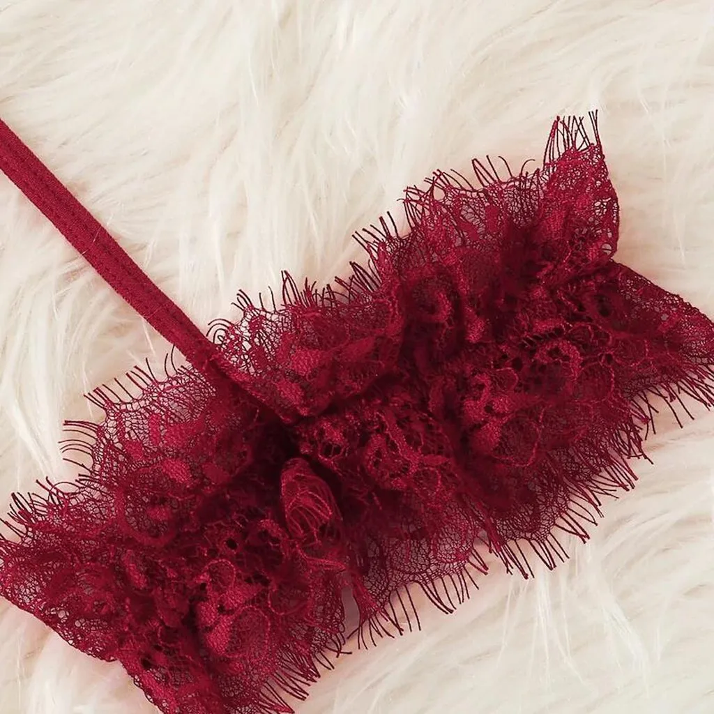 

Fashion Sexy Women Lace Lingerie Sets Ladies Garter Lingerie Set Solid Badydoll Underwear Female Bra Thong Set Hot Erotic
