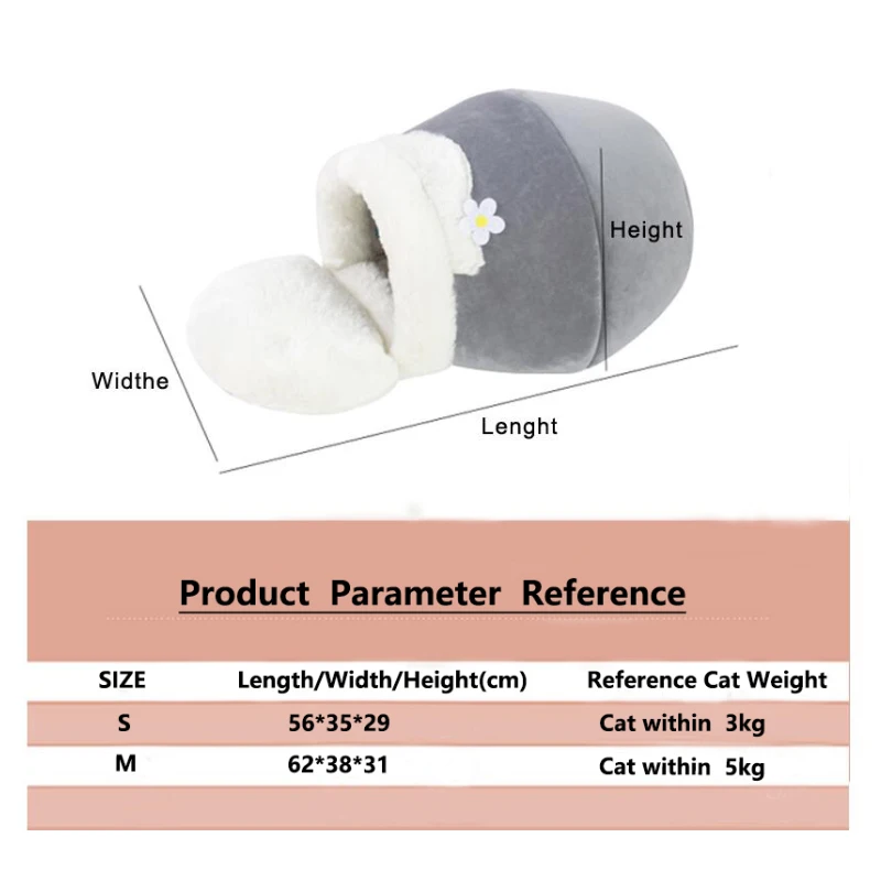 

Warm Cat Bed Plush Soft Portable Foldable Cute House Cave Winter Sleeping Bag Cushion Thickened Pet Kittens Mat Toys