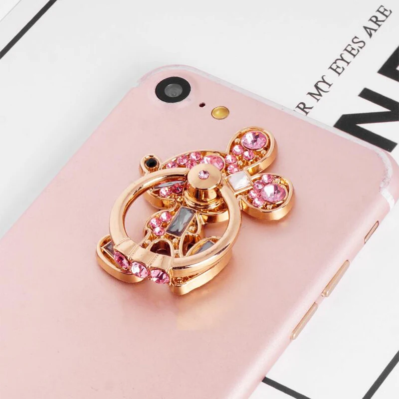 Кольцо-держатель для iPhone универсальный мультяшный кошачий телефон со стразами |