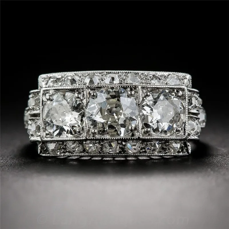 925 anillos серебро Ретро трендовый белый циркон женское кольцо на палец простой