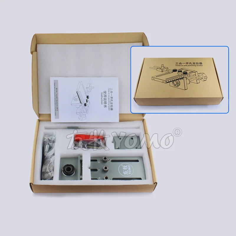 

Three in one punch positioner Dowelling Jig for Furniture Fast Connecting Woodworking Drill Guide Kit Location