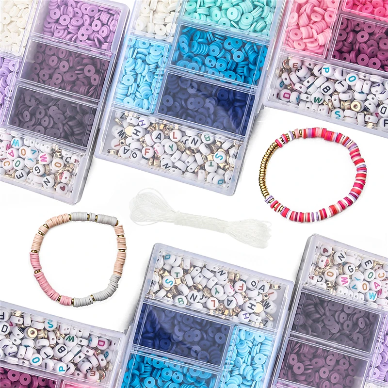 Акриловые бусины 1160 шт./компл. 6 мм красочные глиняные для рукоделия коробка с