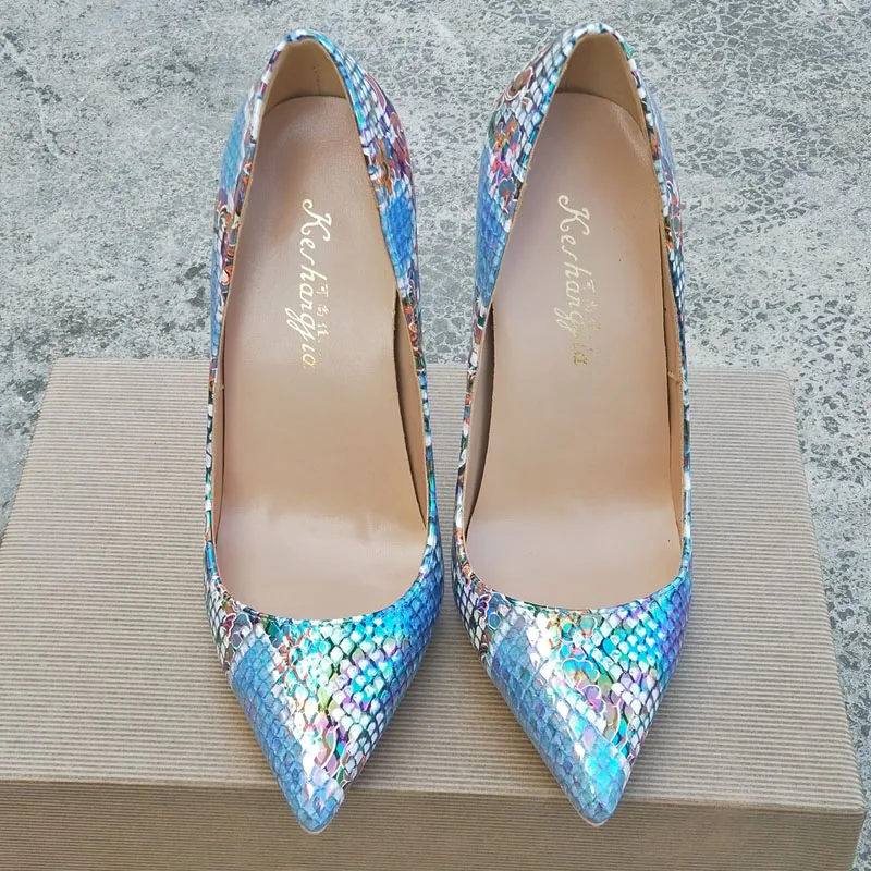 

Sexy High Heel Pointed Shallow Mouth High Heels Ladies Night Work Shoes Print 12cm 10cm 8cm Thin Heels Super High (8cm-up) Party