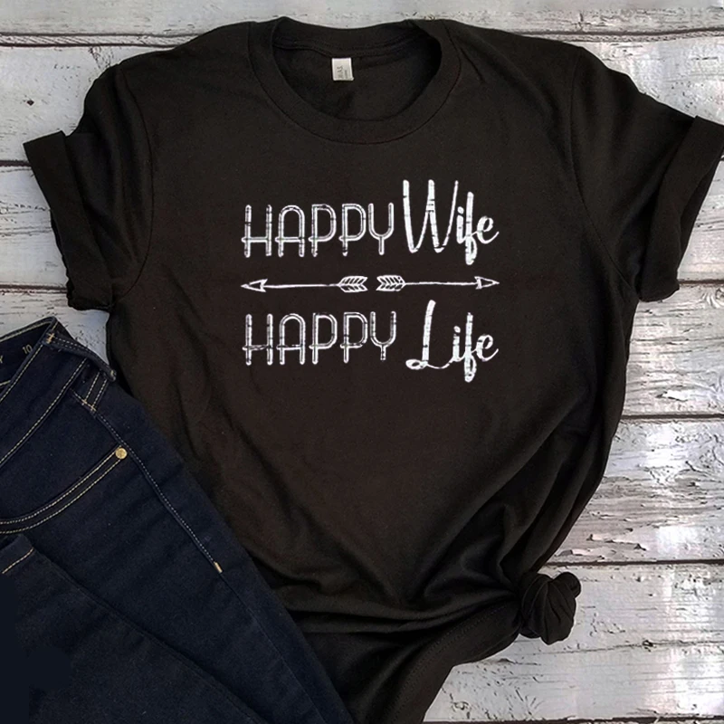 

Happy Wife T-Shirt Future Mrs Tee Engagement Gift Summer 2021 Fiance Shirt Party Tops Trendy Casual Mama Tshirts L