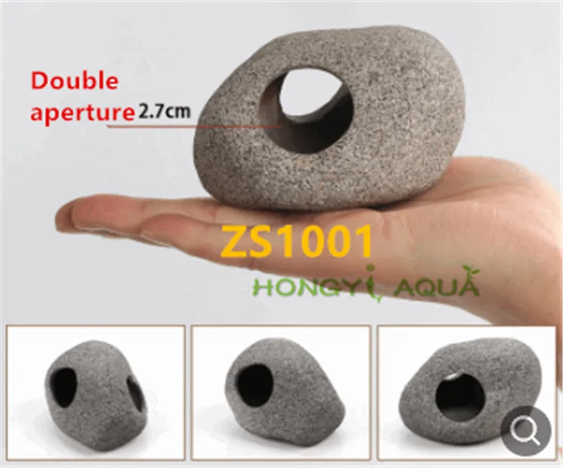 ZS1001 Аквариум для рыбы Ландшафтный глиняный горшок креветки Cixi doging Танк для разведения рыбы гнездо формы рок термометр для аквариума - Color: ZS1001