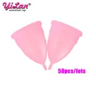 50 шт.лот женская гигиеническая менструальная чаша медицинский силиконовый Copo менструальная Силиконовая медицинская многоразовая Женская чаша оптовая продажа