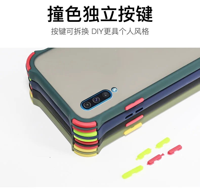 Чехол для Samsung Galaxy A10 A20 A30 A50 A70 жесткий прозрачный ударопрочный чехол-накладка A10S