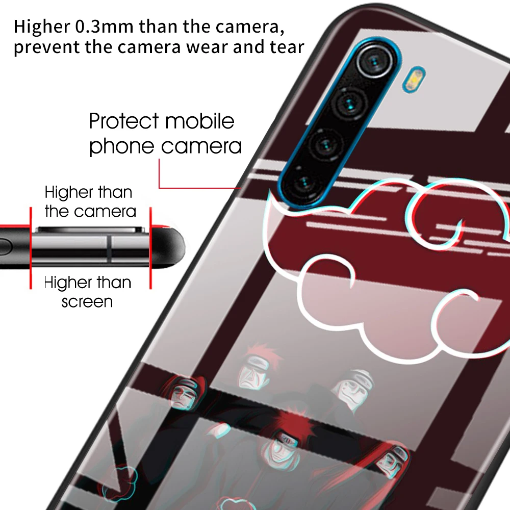 

Anime Naruto Tempered Glass Case Coque for Xiaomi Redmi Note 8T 9S 7 8 9 Pro Redmi K20 K30 Pro 7 8A Fundas Capa