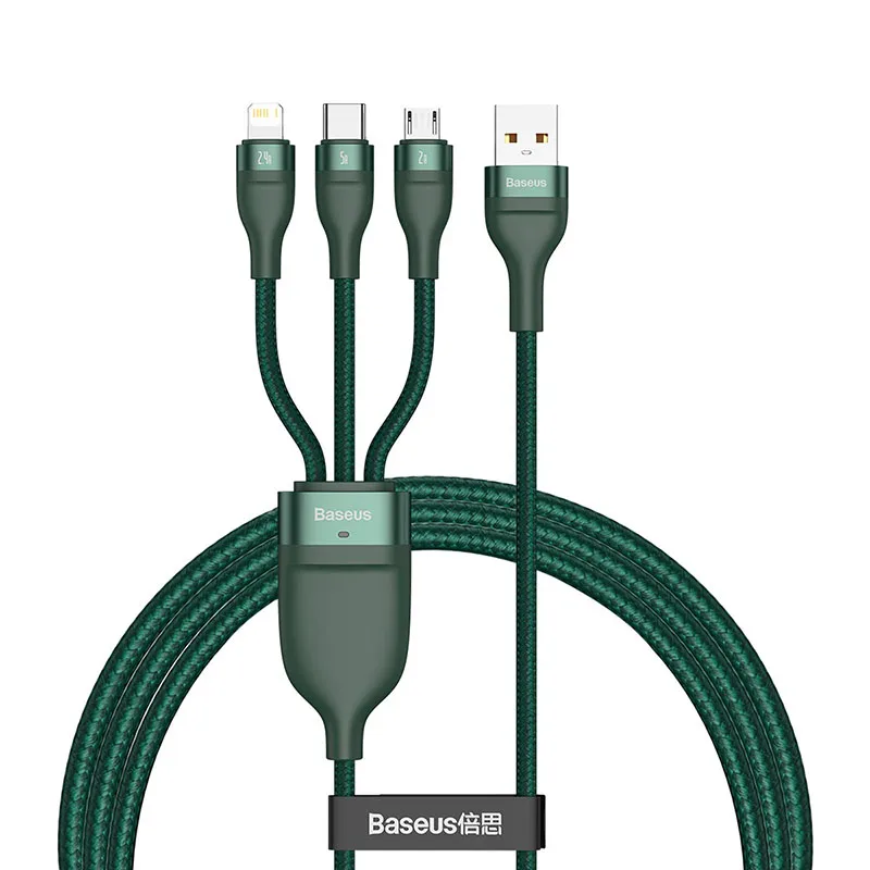 

USB-кабель Baseus 3 в 1 с поддержкой быстрой зарядки и передачи данных, 5 А