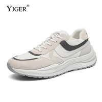 yiger mens sports shoes man 2021 new trendy shoes retro thick soled breathable casual forrest gump sports shoes man sneakers