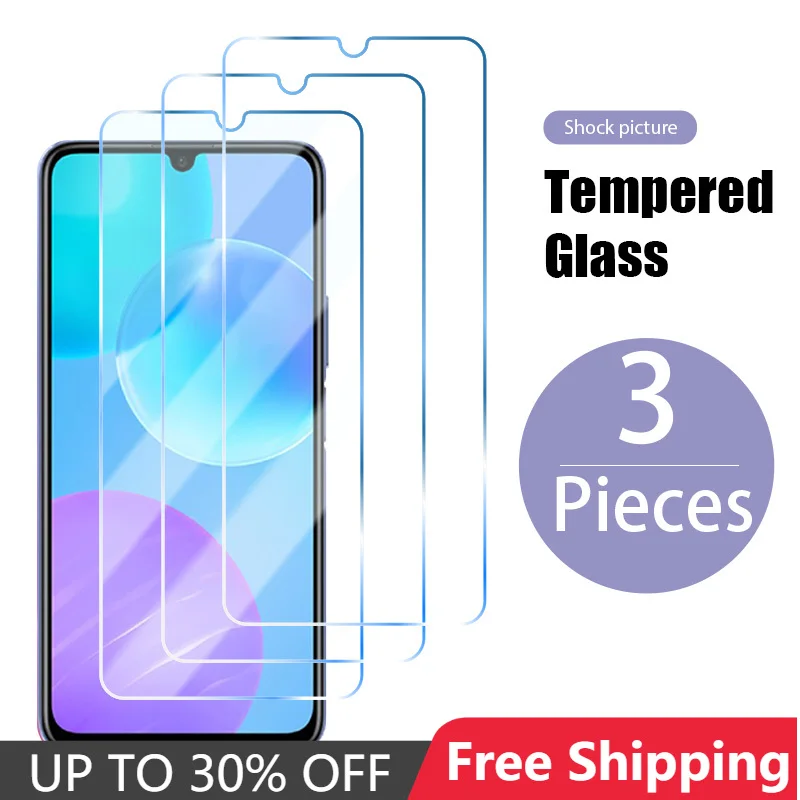 

3 Pcs! Toughed Protectors for Honor 8X 8S 9X 10X Lite 8APro 9S Protective Screen Glass for Honor 20 Pro 10 9 Lite 30 30i 20i 10i