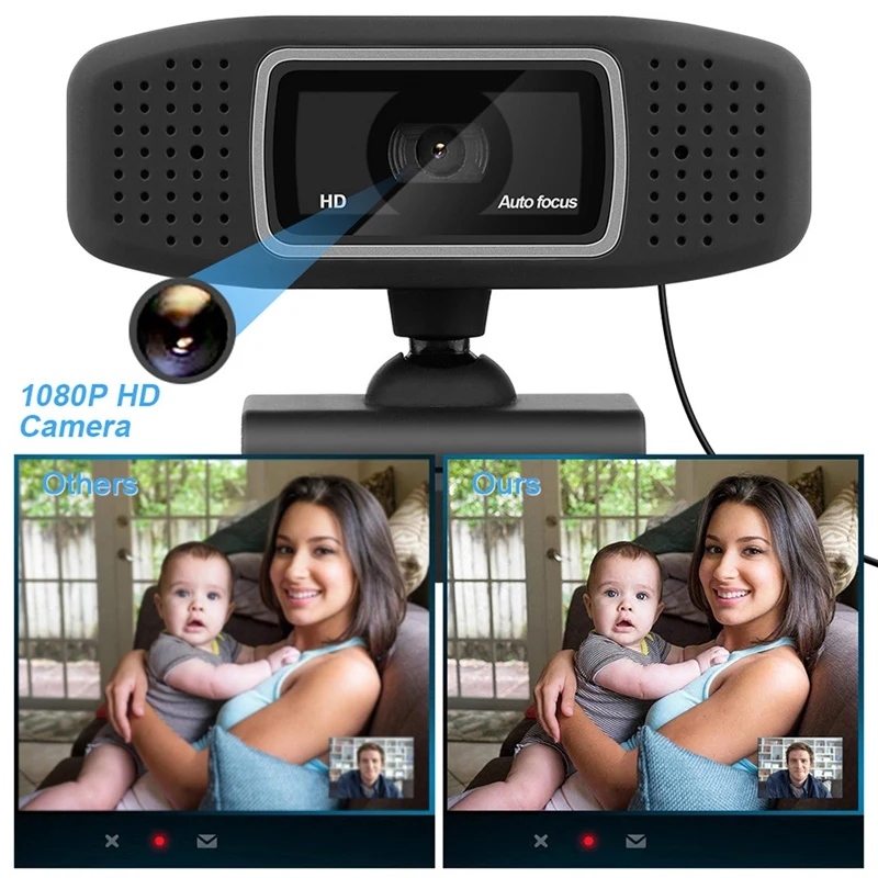 

1080P Webcam, Built-in Dual Microphones, Full HD Video Camera for PC, USB Plug and Play,Meet Your Various Video Needs