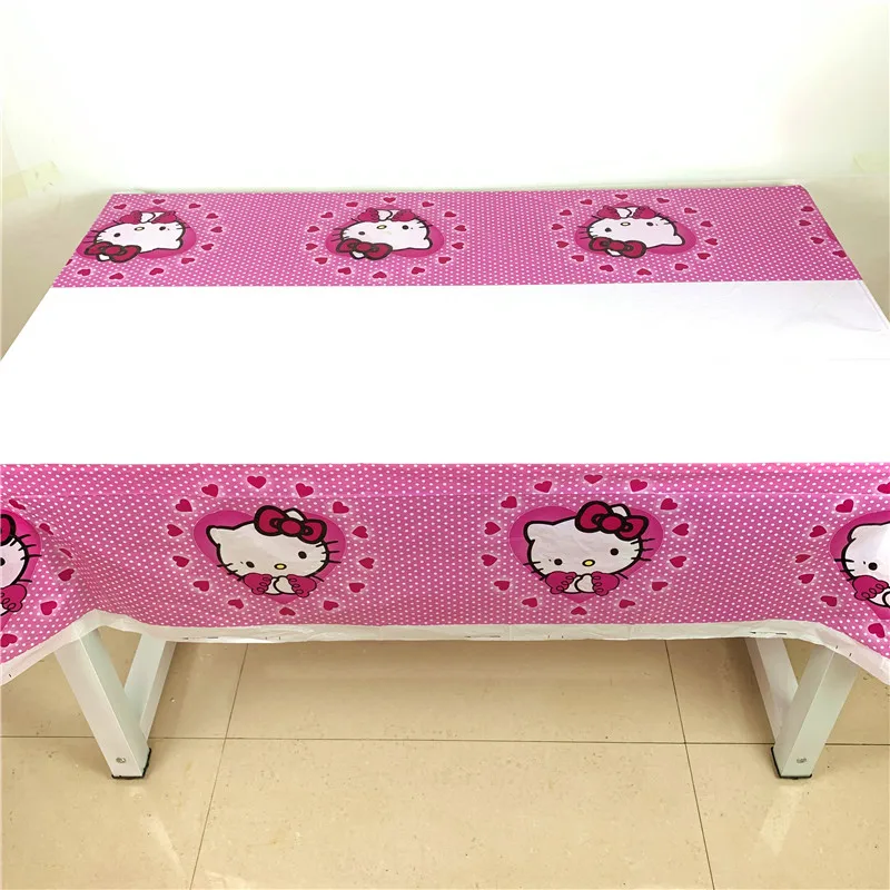 

41pcs/61pcs Pink Kitty Festival Happy Wedding Tablecloth Baby Girl Birthday Party Paper Cups Plates Napkins Decorations Supply