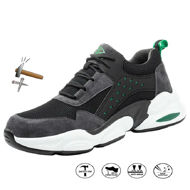 Брендовые неразрушаемые мужские рабочие защитные ботинки со стальным носком