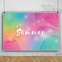 laeacco summer tropical coconut tree leaves pattern backdrop for photography dreamy gradient color light bokeh photo background