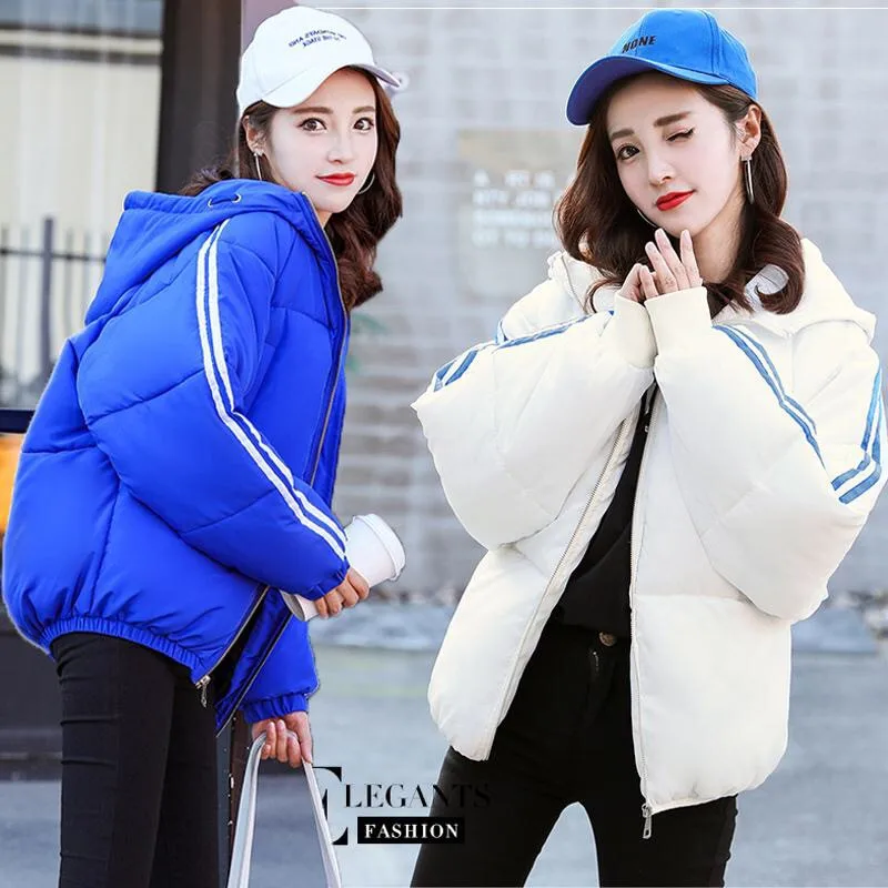 Короткая спортивная зимняя куртка Женская парка пальто пуховик больше размера