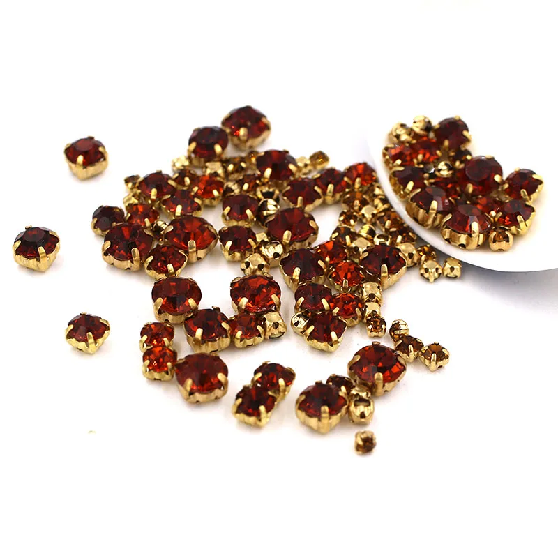 Новый 100 шт./пакет смешанные размеры дым желтый стеклянный страз одежда свободные