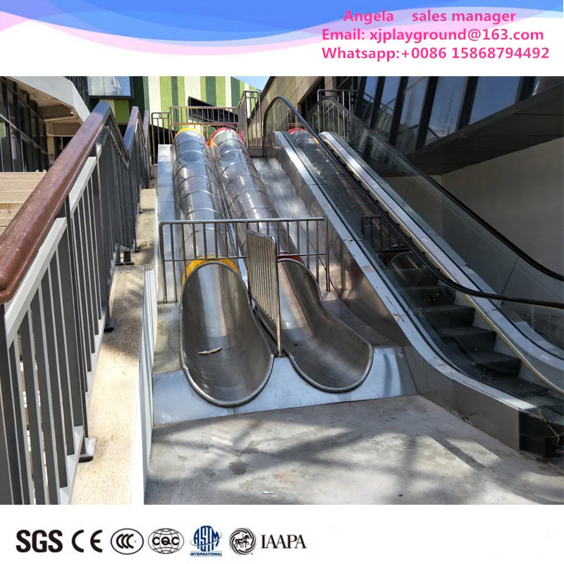

2020 поставка Высокое качество нержавеющей стали крытая площадка труба горка для торгового центра