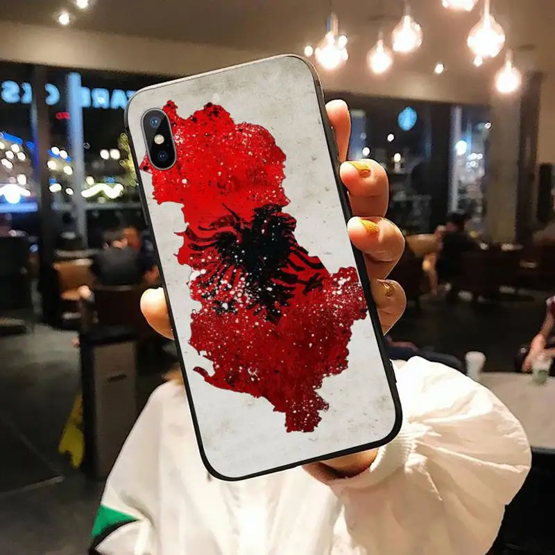 

Albania flag logo pattern Phone Case for iPhone 11 12 pro XS MAX 8 7 6 6S Plus X 5S SE 2020 XR