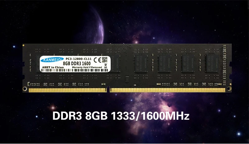KANMEIQi DDR3 ram 8GB 1333/1600MHz Настольный модуль памяти 240pin 1,5 v Dimm AMD/Intel