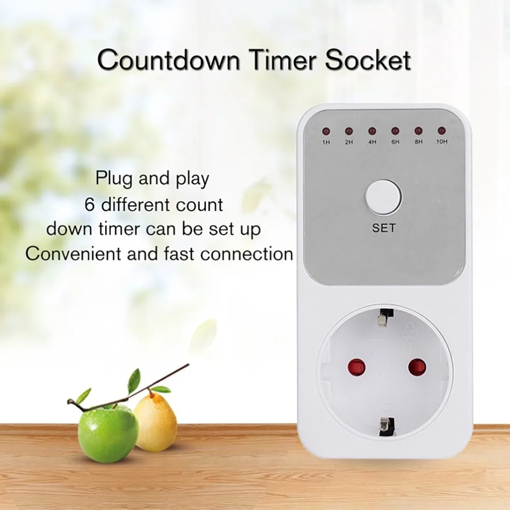 Мини светодиодный таймер обратного отсчета 120V 15A 1h 10h розетка контроль Plug in Time для