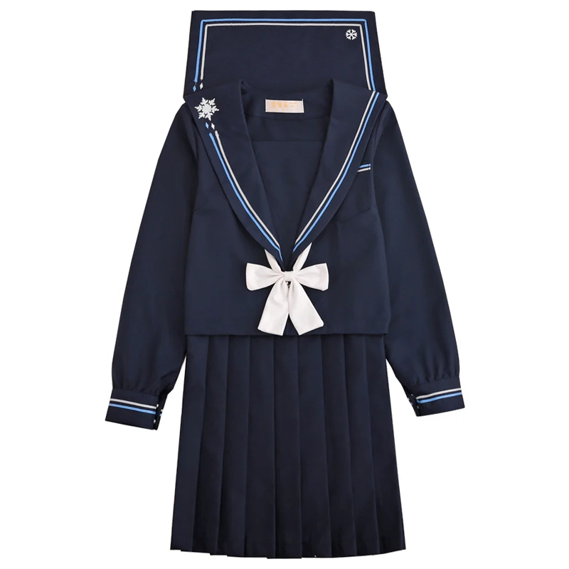 Новая темно-синяя японская школьная форма Осенний матросский Топ с длинным