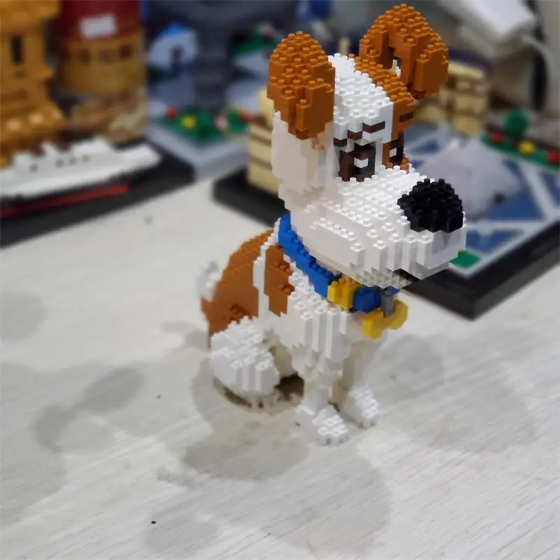 Алмазные блоки модель собаки маленькие игрушка шнауцера в сборе игрушки фигурки