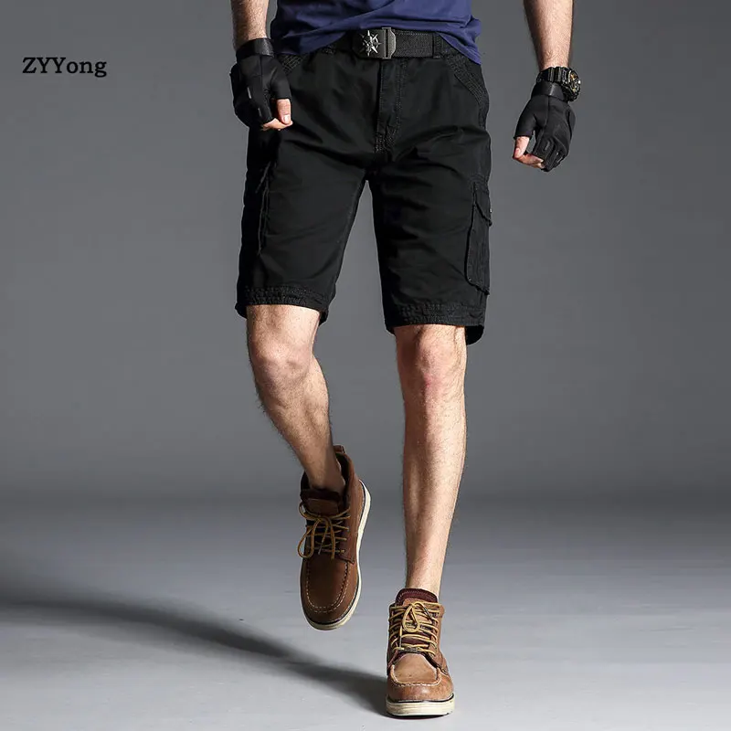 ZYYong, летние мужские повседневные шорты, американская уличная простая Военная Мужская Спецодежда, хлопковые удобные мужские шорты, 29-40 от AliExpress WW
