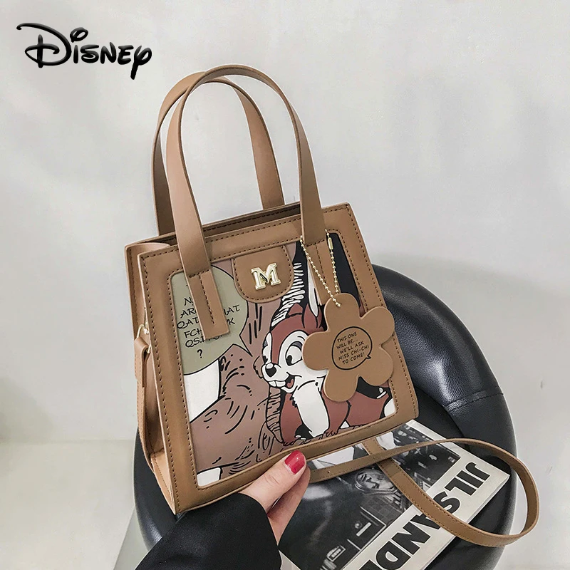 

Disney Mickey Minnie Web Celebrity Handbag PU Waterproof Fashion Diaper Bag Shopping Bag For Women Cartoon One-Shoulder Bag