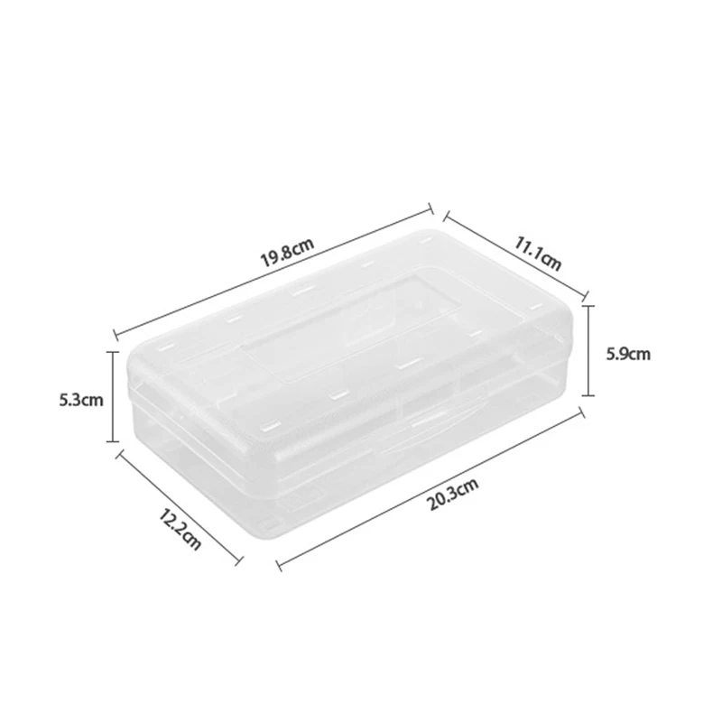 

Simple Pencil Case Clear Hard Large Capacity Makeup Brush Pen Storage Box Organizer for Office Students Snap Closure US-Drop