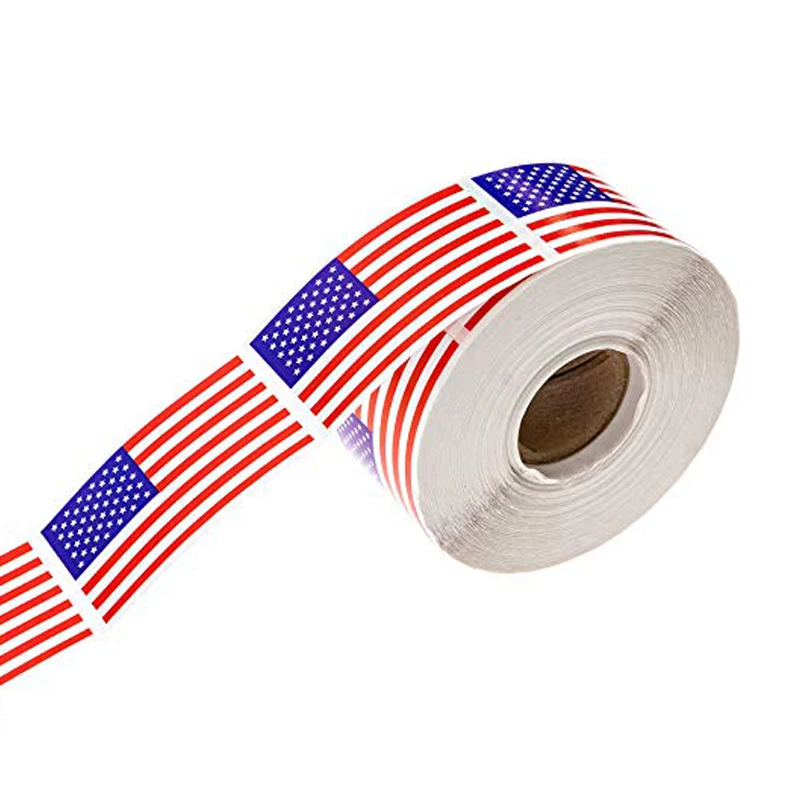 250Pcs American US Flag Stickers Patriotic Sticker Seal Envelope Card Scrapbooking for Decoration Labels Bullet Journal Sports | Канцтовары