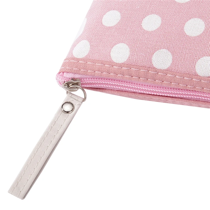 

High Quality Makeup Bag Women Wave Point Small Cosmetic Bag Lady Travel Organizer Zipper Canvas Wash Make Up Bag