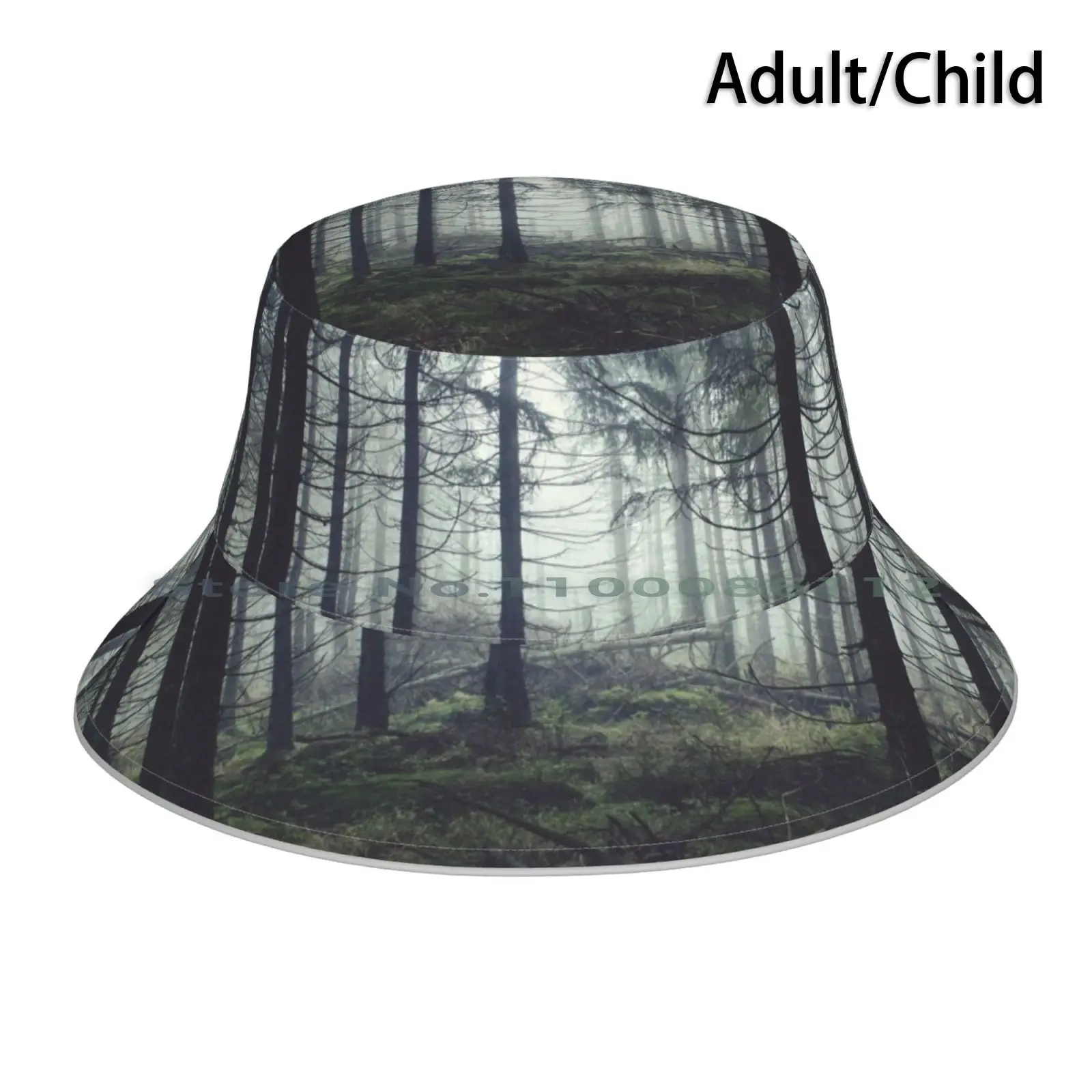 

Through The Trees Bucket Hat Sun Cap Color Landscape Mood Mountains Adventure Wanderlust Outdoors Travel Nature Trees Occult