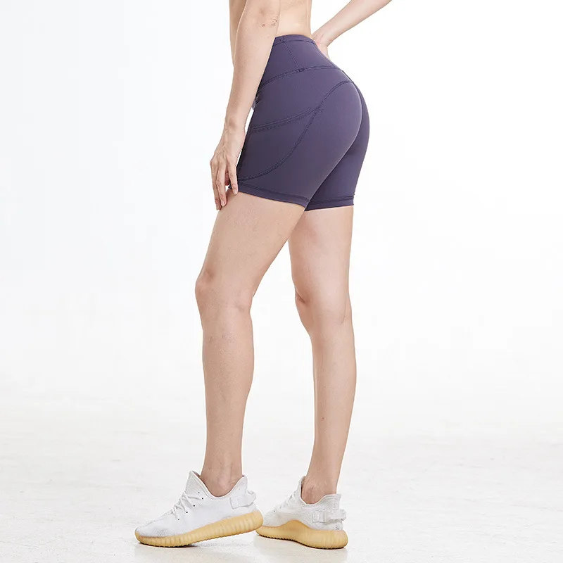 

NWT Sport Athletic Sports Shorts Women High Waist Butter Feel Gym Shorts with Two Side Pocket