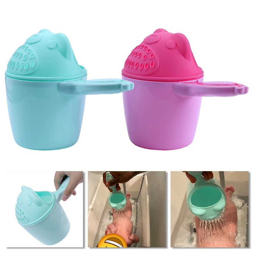 1PC Cute Cartoon Baby Toddler Shampoo Cup Children Bathing Bailer Shower Spoons Child Washing Hair Kids Bath Tool - купить по