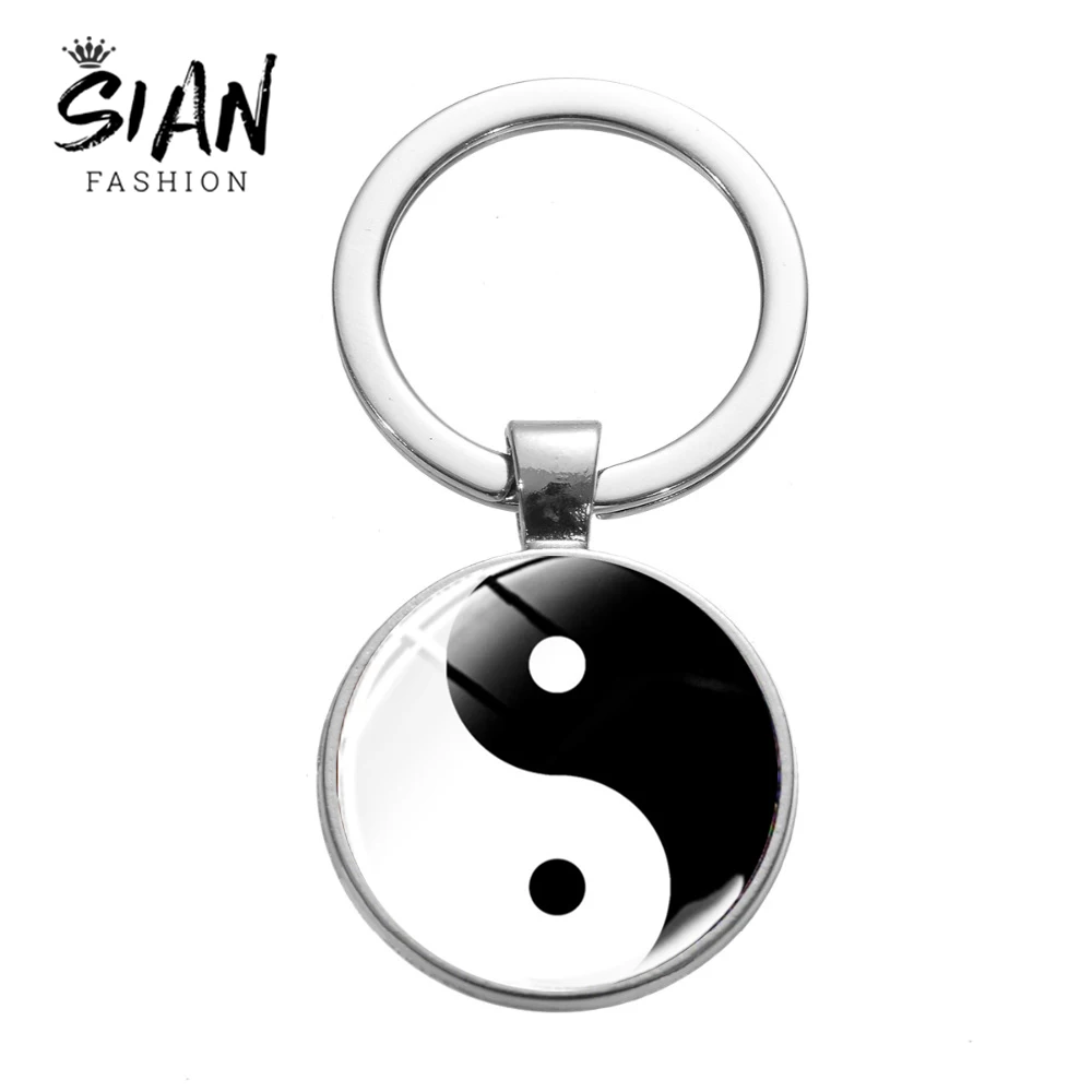 Азиатских простой древний символ Инь и Янь брелок восемь схемы Тай Цзи с