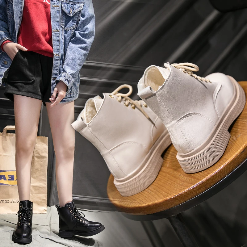 Women's Rubber Boots Shoes Lace Up Booties Ladies Bootee Woman Low Heels booties Round Toe Luxury Designer Rain Mid Calf