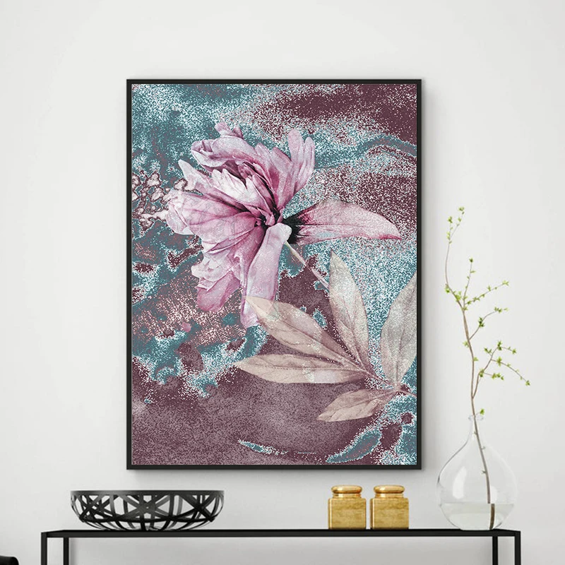 Wall Art Flower Posters and Prints Abstract Painting Scandinavian Poster Nordic Style Decorative Pictures for living room decor | Дом и сад