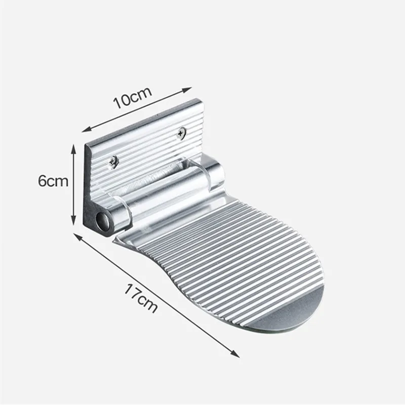 

Shower Footstool Black/Silver Aluminium Alloy Wall Mounted Auxiliary Pedal Bathroom Rest Pedestal Simple Hardware Holder