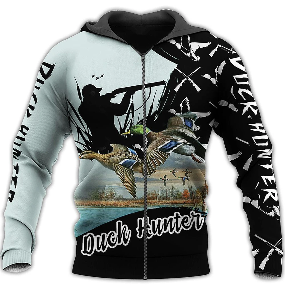 

Duck Hunter 3D Full Printed Men's Sweatshirt Unisex Harajuku Style Hoodie Fashion Zip Hoodie LWY103