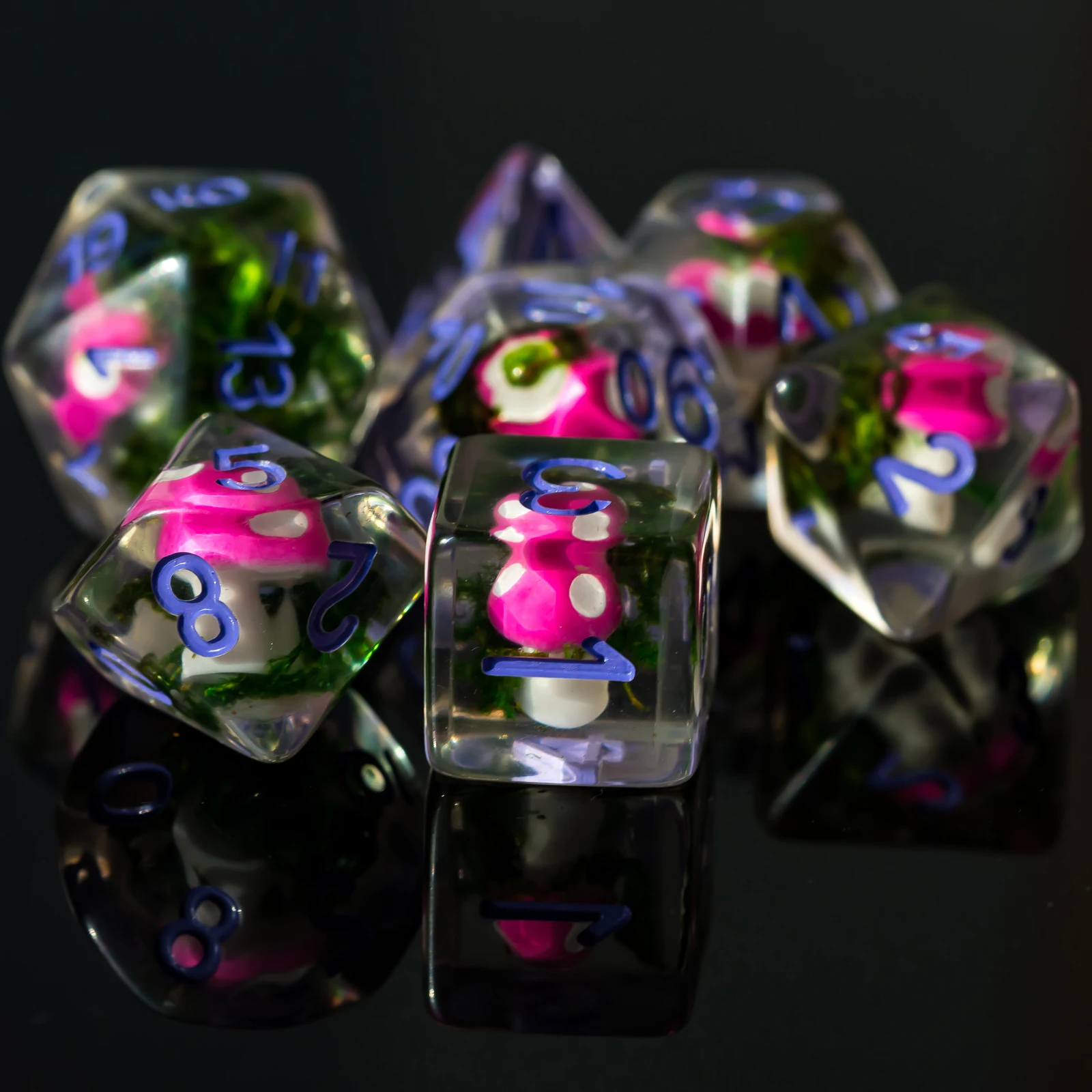 7 шт./компл. гриб игральные кости DND D & D4 D6 D8 D10 % D12 D20 многогранные игры в набор для
