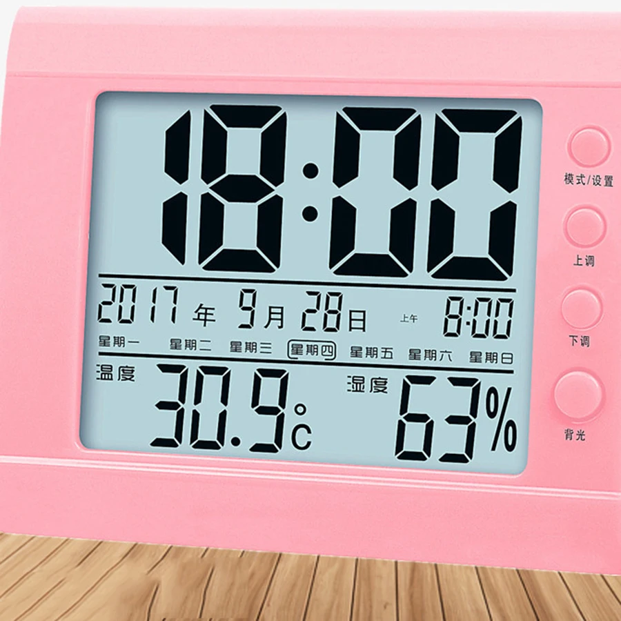 Дисплей Настольный календарь часы деревянные светодиодный будильники