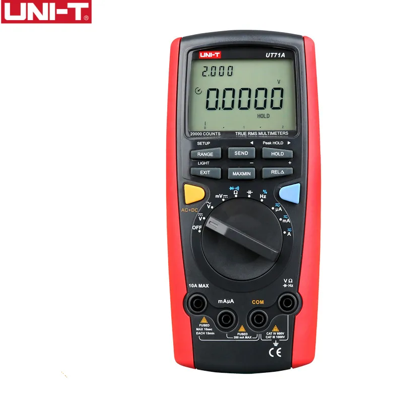 

Умный Цифровой мультиметр UNI-T UT71A, ЖК-дисплей 19999 дюйма, USB-интерфейс для измерения напряжения постоянного и переменного тока, функция True RMS, А...