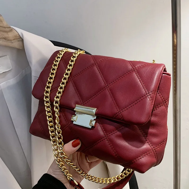 

Маленькие женские сумки через плечо из искусственной кожи 2022, сумки на плечо с цепочкой для дам, брендовые трендовые женские сумки, черная с...