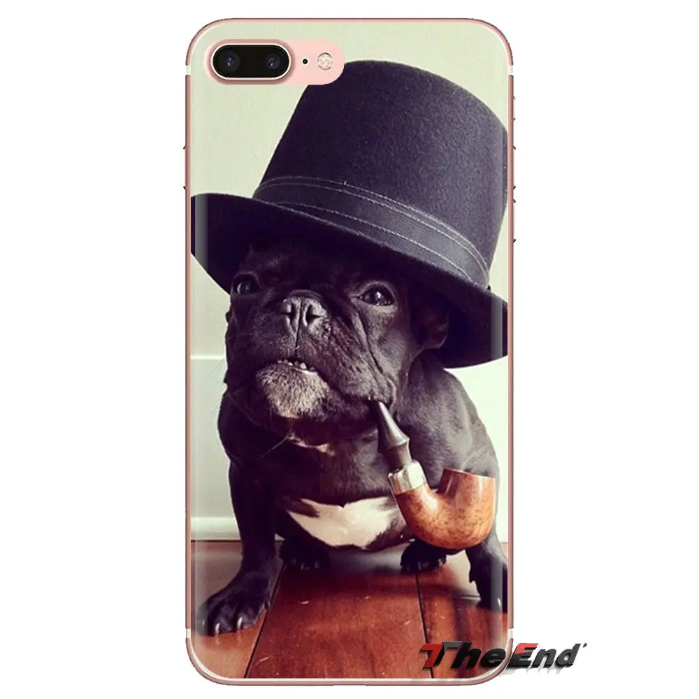 Мягкий прозрачный просвечивающийся чехол Чехлы Модный щенок бульдога собака для