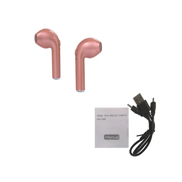 rose gold no box TWS Bluetooth наушники i7S Беспроводные стереонаушники Hands Free наушники-вкладыши для телефонных звонков музыка PK i8 i9s i10 i11 i12 черный - Цвет: rose gold no box