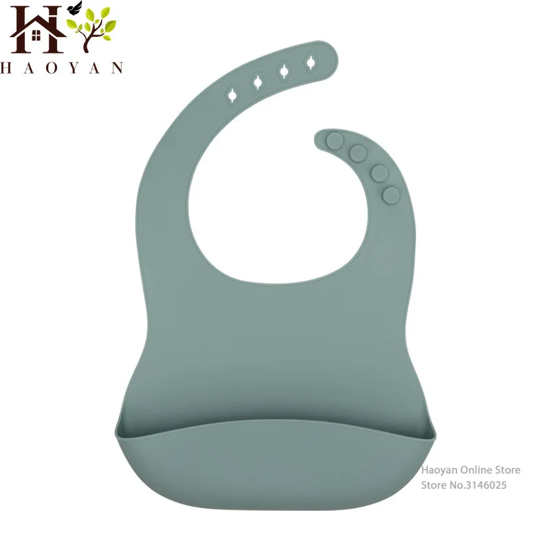 

Baby Bib Waterproof Super Soft Silicone Baby Bib Three-dimensional Childrens Rice Pocket Solid Color Saliva Pocket
