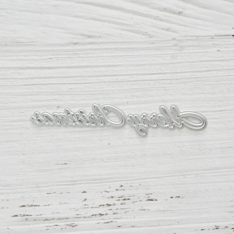 Happymems Счастливого Рождества вырезанные штампы для слов фотоальбом картина