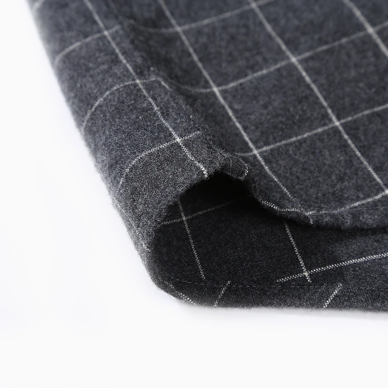 

Spring Autumn New Men's Brushed 100% Cotton Shirt Japan Korea Casual Plaid Shirts Square Collar Shirt Male Dropshiping